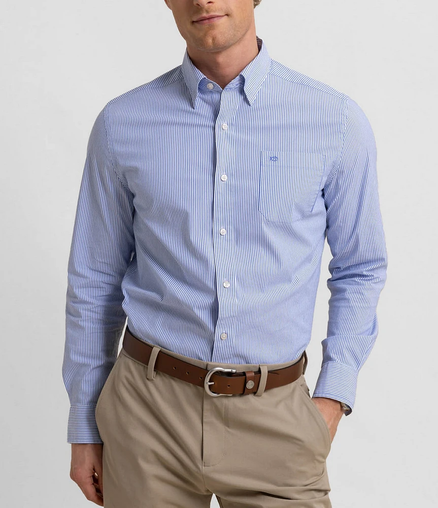 Southern Tide Charleston Granby Stripe Long Sleeve Woven Shirt