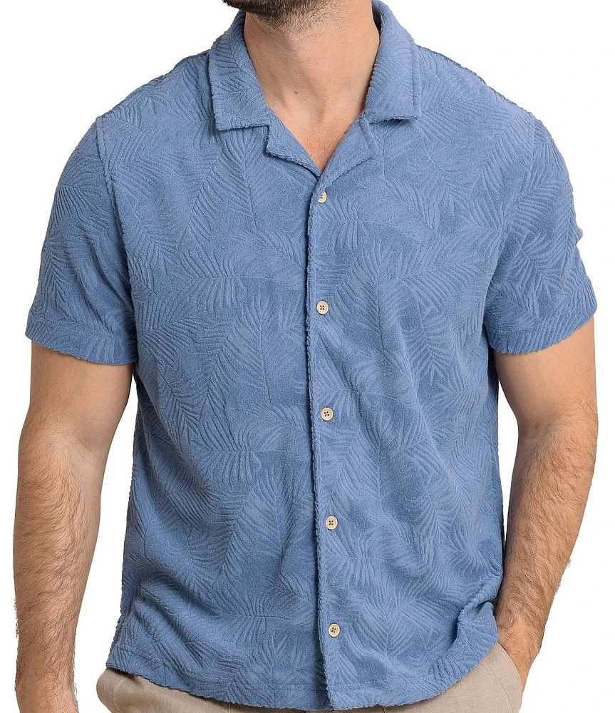 Southern Tide Crystal Beach Terry Short Sleeve Woven Camp Shirt