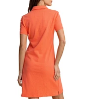 Southern Tide Demi Solid Collared V-Neck Short Sleeve Cotton Polo Dress