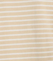 Southern Tide Demi Stripe Print Collared V-Neck Short Sleeve Cotton Polo A-Line Dress