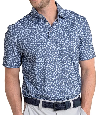 Southern Tide Driver Blossom Bliss Printed Short Sleeve Polo Shirt