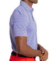 Southern Tide Driver Caravel Stripe Short Sleeve Polo Shirt