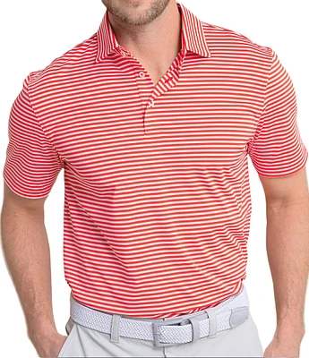 Southern Tide Driver Caravel Stripe Short Sleeve Polo Shirt
