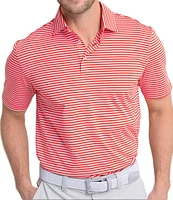 Southern Tide Driver Caravel Stripe Short Sleeve Polo Shirt
