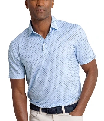 Southern Tide Driver Fin-Tastic Catch Printed Short Sleeve Polo Shirt