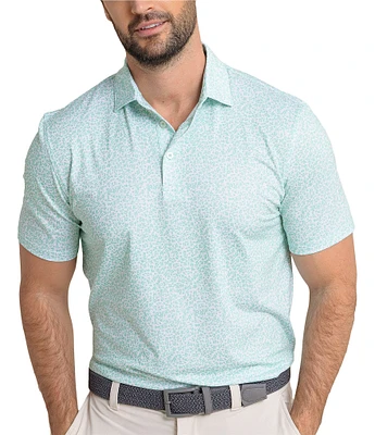 Southern Tide Driver Flower Frenzy Printed Short Sleeve Performance Polo Shirt
