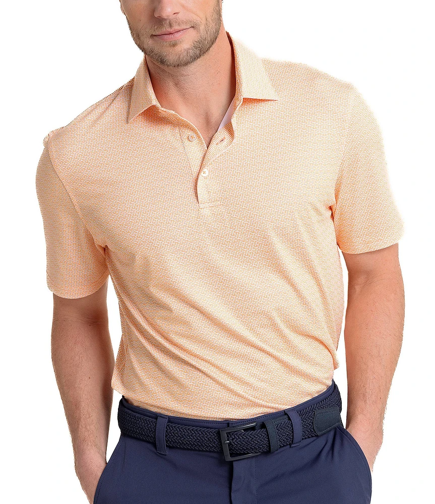 Southern Tide Driver Geo Print Short Sleeve Polo Shirt