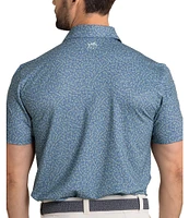 Southern Tide Driver Iguana Glee Printed Short Sleeve Polo Shirt