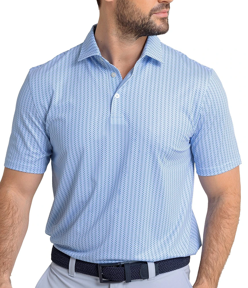 Southern Tide Driver Knot Too Bad Printed Short Sleeve Performance Polo Shirt