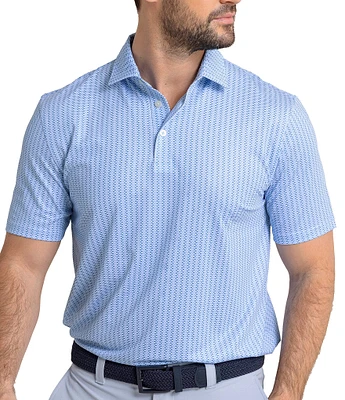 Southern Tide Driver Knot Too Bad Printed Short Sleeve Performance Polo Shirt