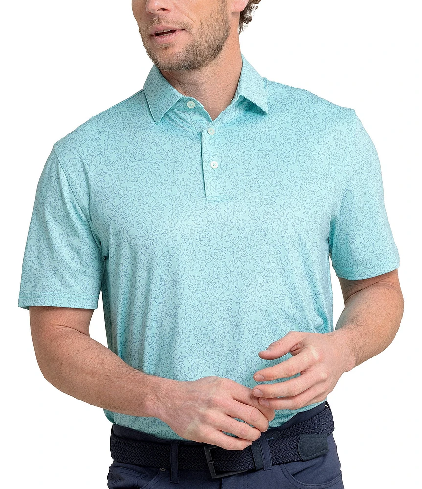 Southern Tide Driver Pineapple Paradise Printed Short Sleeve Polo Shirt
