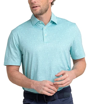 Southern Tide Driver Pineapple Paradise Printed Short Sleeve Polo Shirt