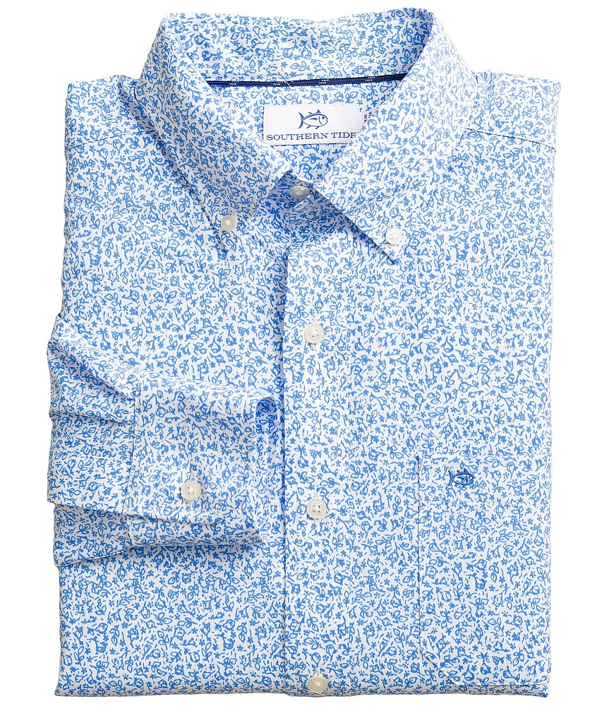 Southern Tide Flower Frenzy Printed Long Woven Shirt