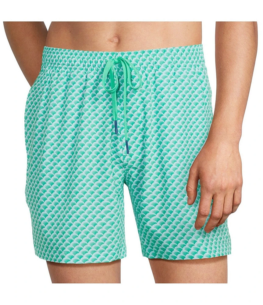 Southern Tide Green There Done That 6#double; Inseam Swim Trunks
