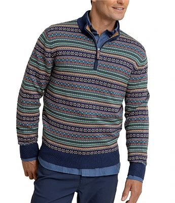 Southern Tide Heather Fairisle Quarter-Zip Cashmere Sweater