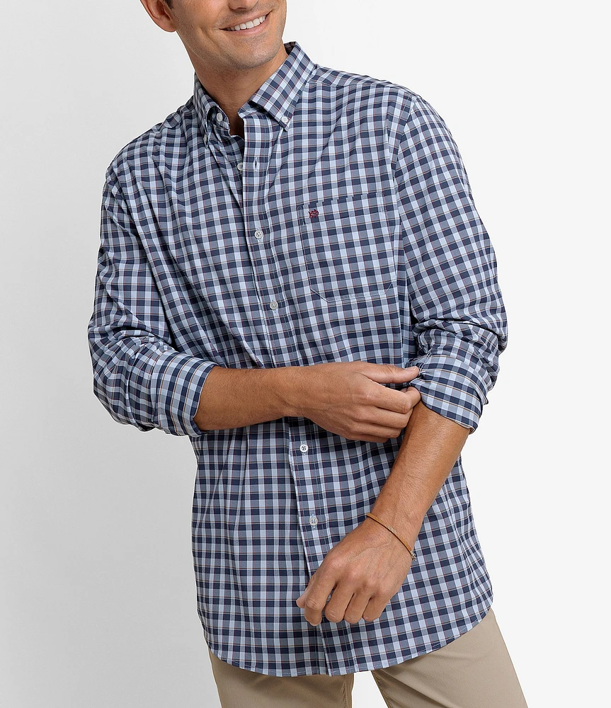 Southern Tide Intercoastal Performance Stretch Collection Plaid Long Sleeve Woven Shirt