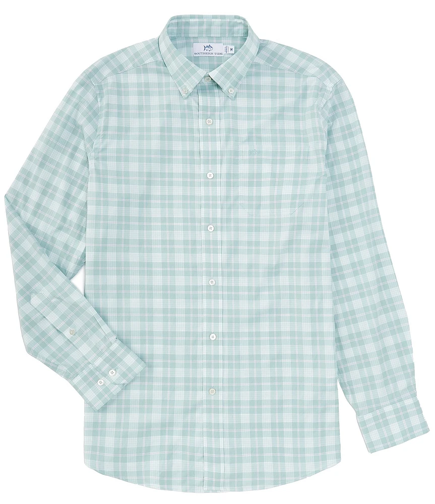 Southern Tide Intercoastal Performance Stretch Primrose Plaid Long Sleeve Woven Shirt