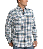 Southern Tide Intercoastal Performance Stretch Sandbridge Plaid Beach Flannel Long Sleeve Woven Shirt