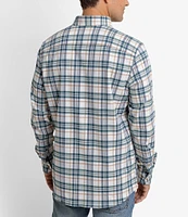 Southern Tide Intercoastal Performance Stretch Sandbridge Plaid Beach Flannel Long Sleeve Woven Shirt