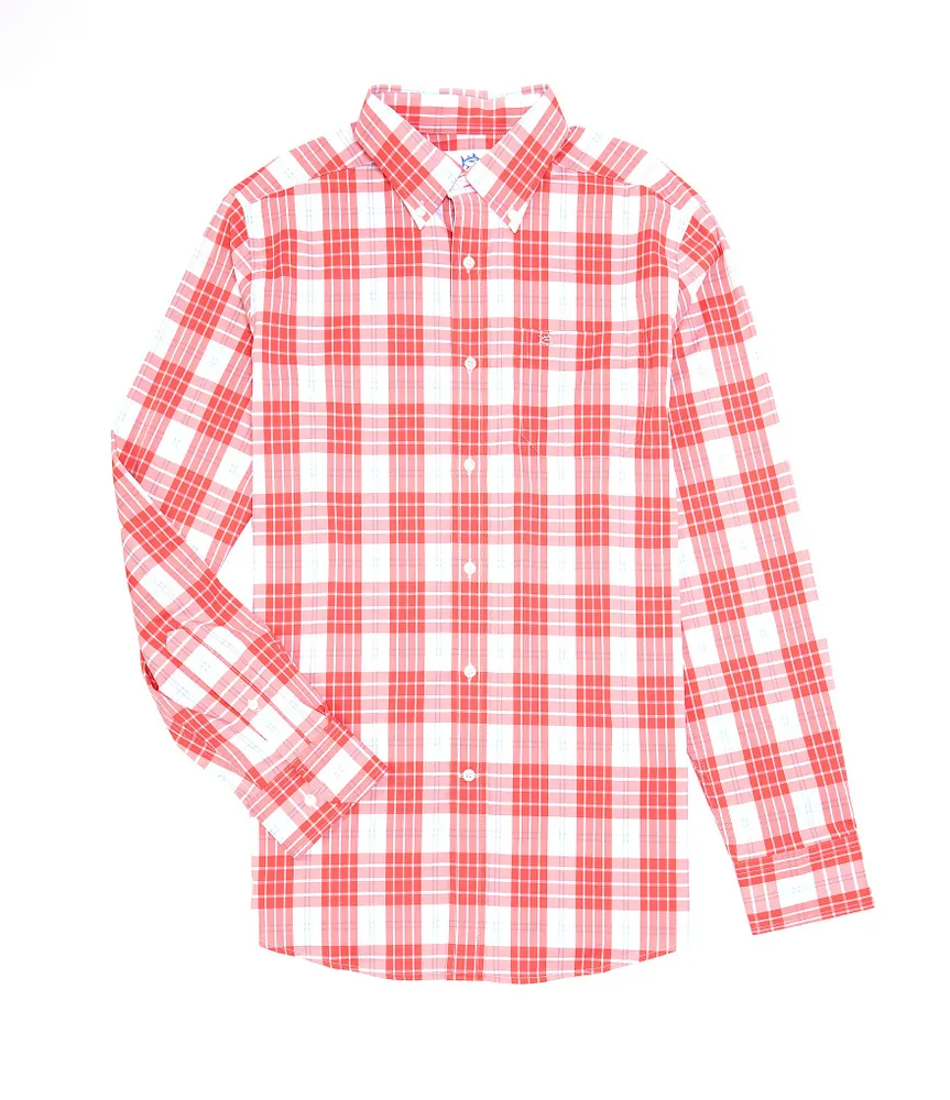 Southern Tide Intercoastal Seaglade Plaid Performance Stretch Long-Sleeve Woven Shirt