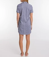 Southern Tide Kamryn brrr°® Intercoastal Short Sleeve Gingham Dress