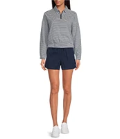 Southern Tide Kira Stripe Half Zip Stand Collar Long Sleeve Pullover
