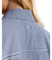 Southern Tide Kira Stripe Half Zip Stand Collar Long Sleeve Pullover