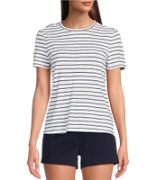 Southern Tide Knit Sunfarer Striped Crew Tee Shirt
