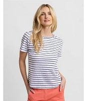 Southern Tide Knit Sunfarer Striped Crew Tee Shirt