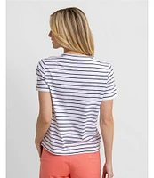 Southern Tide Knit Sunfarer Striped Crew Tee Shirt