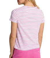 Southern Tide Knit Sunfarer Striped Crew Tee Shirt