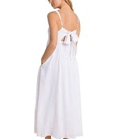 Southern Tide Leighton Square Neck Sleeveless Tie Back Linen Smock Detail Maxi Dress