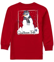 Southern Tide Little/Big Boys 4-16 Christmas Snowman Long Sleeve Graphic T-Shirt