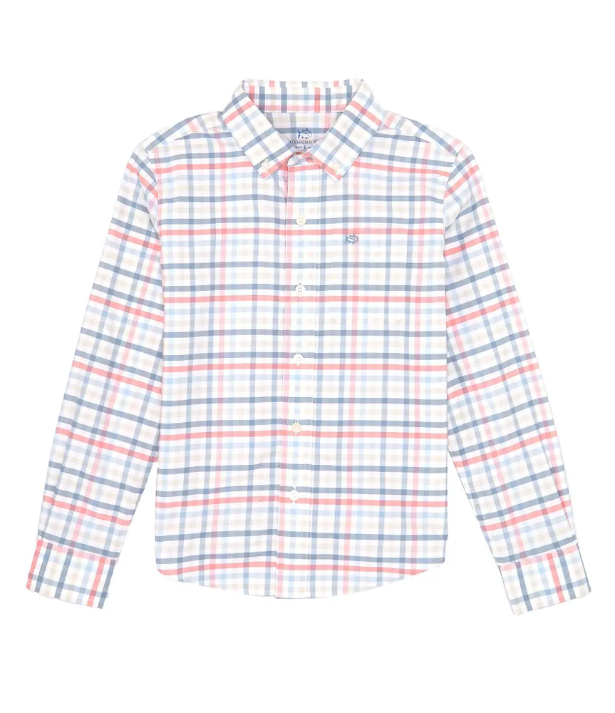 Southern Tide Little/Big Boys 4-16 Long Sleeve Coastal Passage Pelham Plaid Intercoastal Sport Shirt