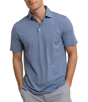 Southern Tide Performance Stretch Brrr°-eeze Baytop Stripe Short Sleeve Polo Shirt