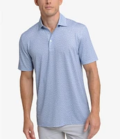 Southern Tide Performance Stretch Driver Fall Flock Printed Short Sleeve Polo Shirt