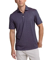 Southern Tide Performance Stretch Driver Fall Flock Printed Short Sleeve Polo Shirt