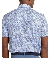 Southern Tide Performance Stretch Driver Petal Party Printed Short Sleeve Polo Shirt