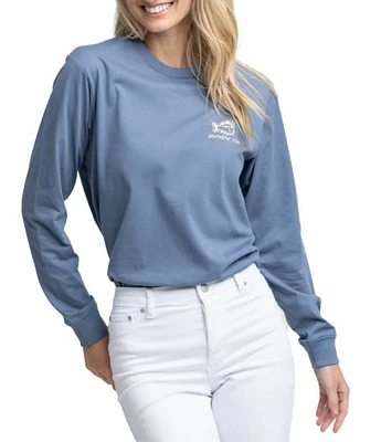 Southern Tide Sunset Sippin Crew Neck Long Sleeve Tee Shirt