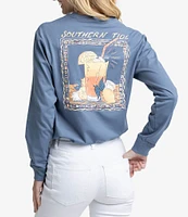 Southern Tide Sunset Sippin Crew Neck Long Sleeve Tee Shirt