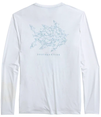 Southern Tide Swarming Sharks Performance Stretch Long Sleeve T-Shirt
