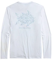 Southern Tide Swarming Sharks Performance Stretch Long Sleeve T-Shirt