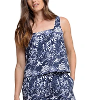 Southern Tide Verity Grand Palms Square Neck Sleeveless Tank