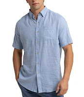 Southern Tide White Lotus Short Sleeve Woven Shirt