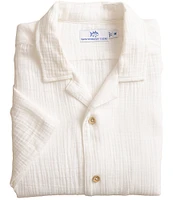 Southern Tide Windrift Double-Cloth Short Sleeve Woven Camp Shirt