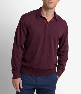 Southern Tide Wooddville Jade Long Sleeve Sweater Polo Shirt
