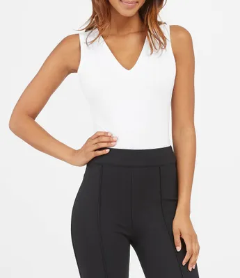 Spanx V-Neck Tummy-Smoothing Modern Tank Bodysuit