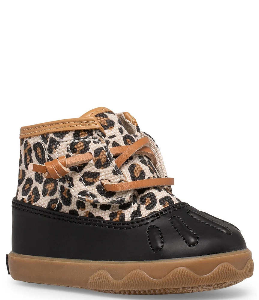 Sperry Girls' Icestorm Leopard Print Cold Weather Crib Shoes (Infant)