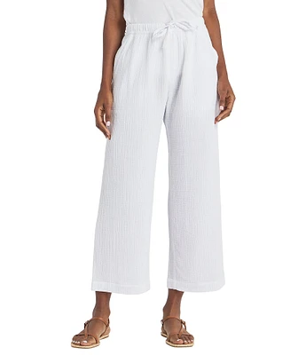 Splendid Adele Drawstring Gauze Cropped Relaxed Wide Leg Pants