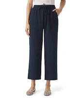 Splendid Adele Drawstring Gauze Cropped Relaxed Wide Leg Pants